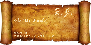 Róth Jenő névjegykártya